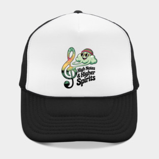 funny High Notes & Higher Spirits – Funny Reggae Music and Chill Vibes Design weed lover gifts Hat