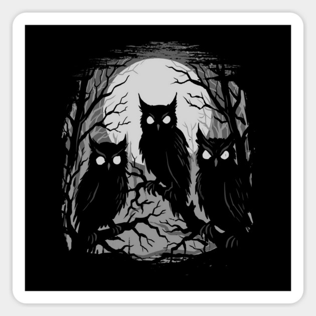 Creepy Owls Magnet by GoshWow®