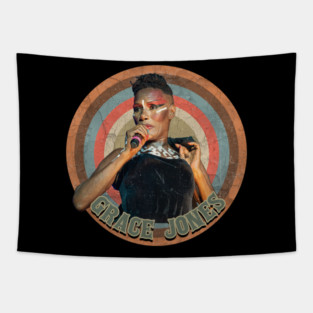 Grace jones  - Circle Vintage Tapestry