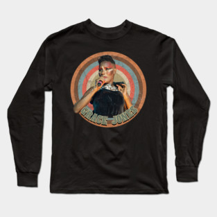Grace jones  - Circle Vintage Long Sleeve T-Shirt