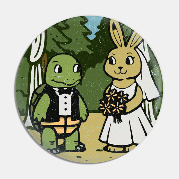 Tortoise and Hare Wedding – Whimsical Forest Ceremony Illustration Pin by DonWillisJrArt