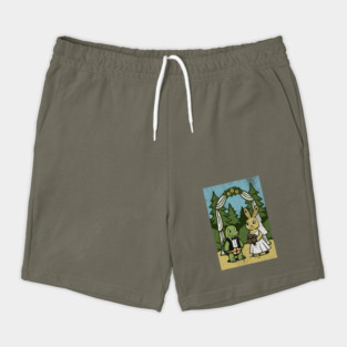 Tortoise and Hare Wedding – Whimsical Forest Ceremony Illustration Shorts
