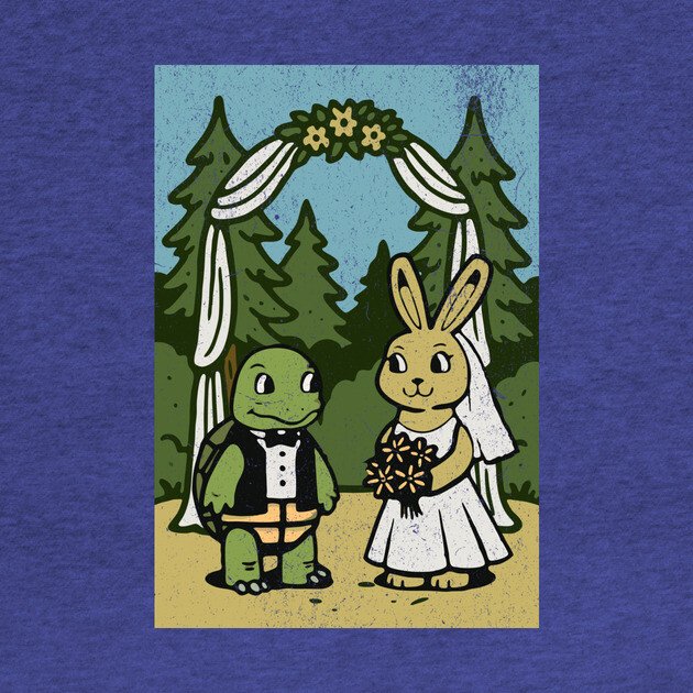 Tortoise and Hare Wedding – Whimsical Forest Ceremony Illustration by DonWillisJrArt