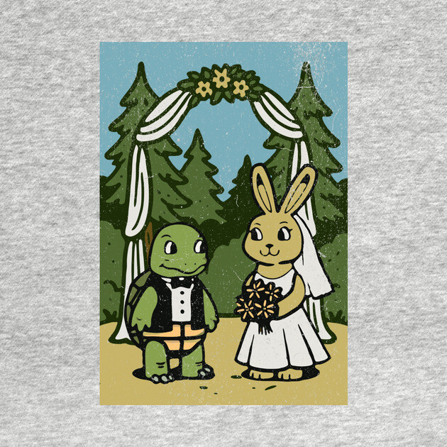Tortoise and Hare Wedding – Whimsical Forest Ceremony Illustration by DonWillisJrArt
