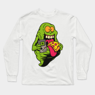 Classic Gamer Slimer Pizza Drip Long Sleeve T-Shirt