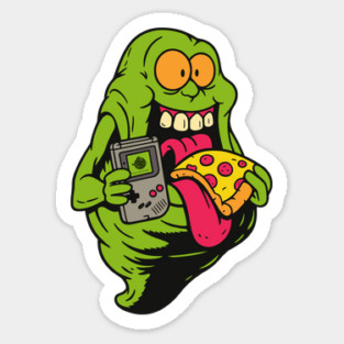 Classic Gamer Slimer Pizza Drip Sticker