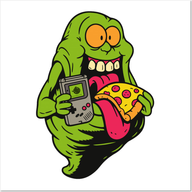 Classic Gamer Slimer Pizza Drip Wall Art by Shit Post Hero