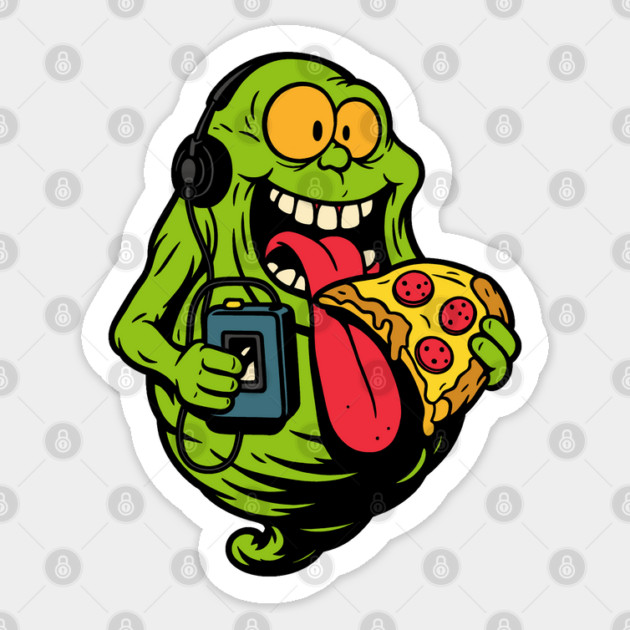 Retro Slimer Walkman Party Shirt Sticker by Shit Post Hero