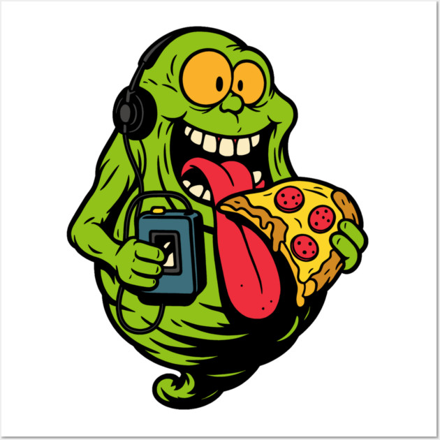 Retro Slimer Walkman Party Shirt Wall Art by Shit Post Hero