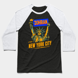 Statue Of Liberty For Zohran NYC Baseball T-Shirt