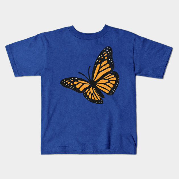 Vintage Monarch Butterfly Illustration – Bold Retro Insect Art Kids T-Shirt by DonWillisJrArt