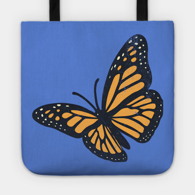 Vintage Monarch Butterfly Illustration – Bold Retro Insect Art Tote by DonWillisJrArt