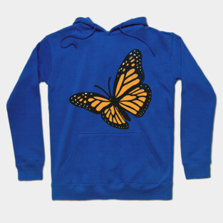 Vintage Monarch Butterfly Illustration – Bold Retro Insect Art Hoodie