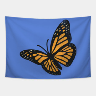 Vintage Monarch Butterfly Illustration – Bold Retro Insect Art Tapestry