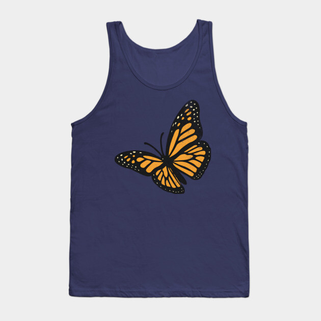Vintage Monarch Butterfly Illustration – Bold Retro Insect Art Tank Top by DonWillisJrArt
