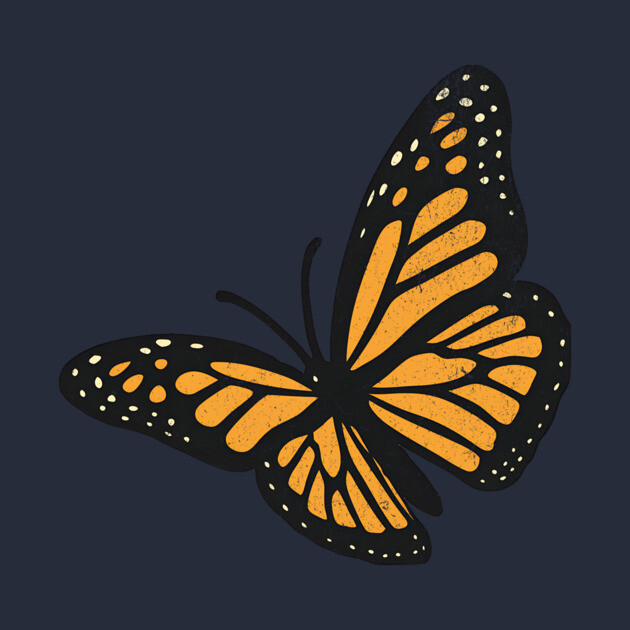 Vintage Monarch Butterfly Illustration – Bold Retro Insect Art by DonWillisJrArt