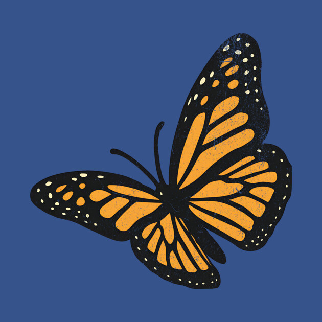 Vintage Monarch Butterfly Illustration – Bold Retro Insect Art by DonWillisJrArt