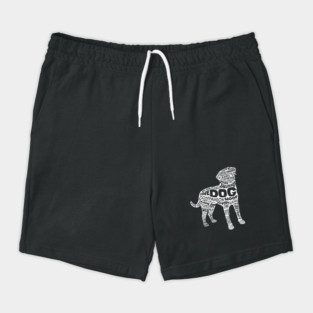 Dog Silhouette Word Cloud (White) Shorts