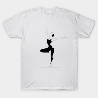 Abstract one-line drawing of a yoga instructor in a pose T-Shirt