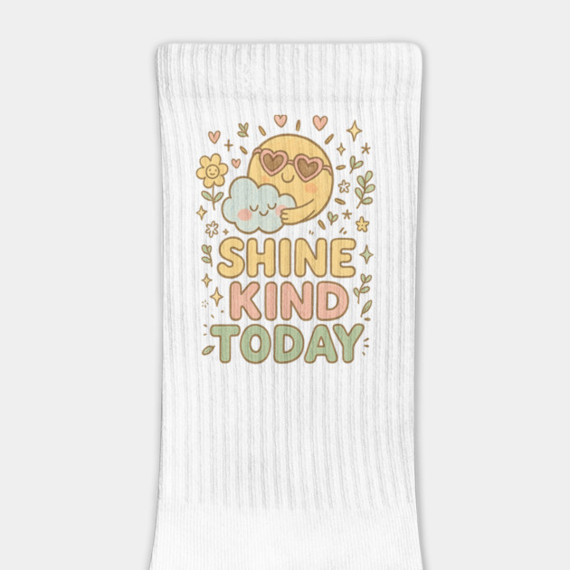 Shine Kind Today – Happy Cartoon Sun Hugging a Cloud by Anne Lee