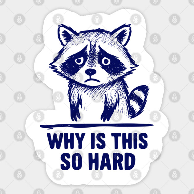 Upset Raccoon "Why Is This So Hard" meme Sticker by Luxinda