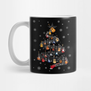 Christmas Tree Made of Guitars Holiday Music Lover Design Mug