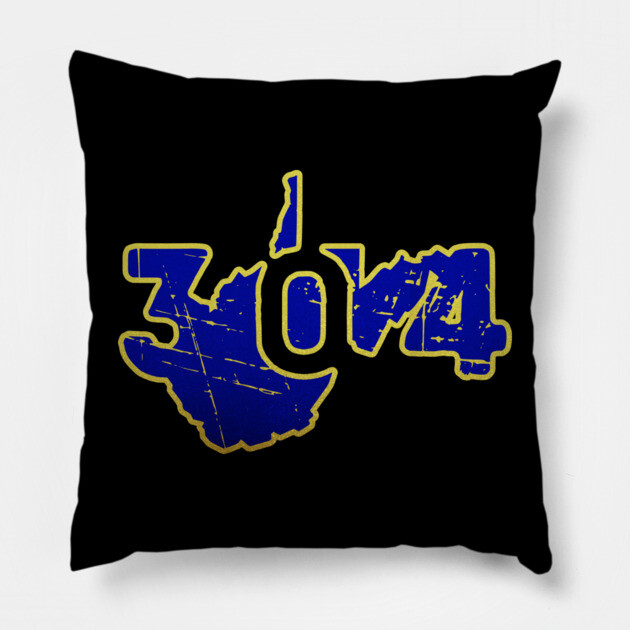 304 Hometown Pride West Virginia Distressed. Pillow by casualteesinc
