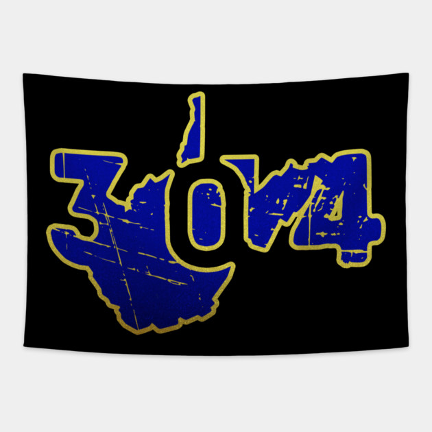 304 Hometown Pride West Virginia Distressed. Tapestry by casualteesinc