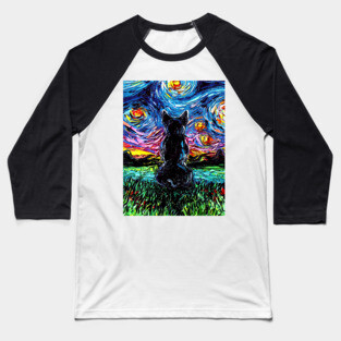 French Bulldog Starry Night Baseball T-Shirt
