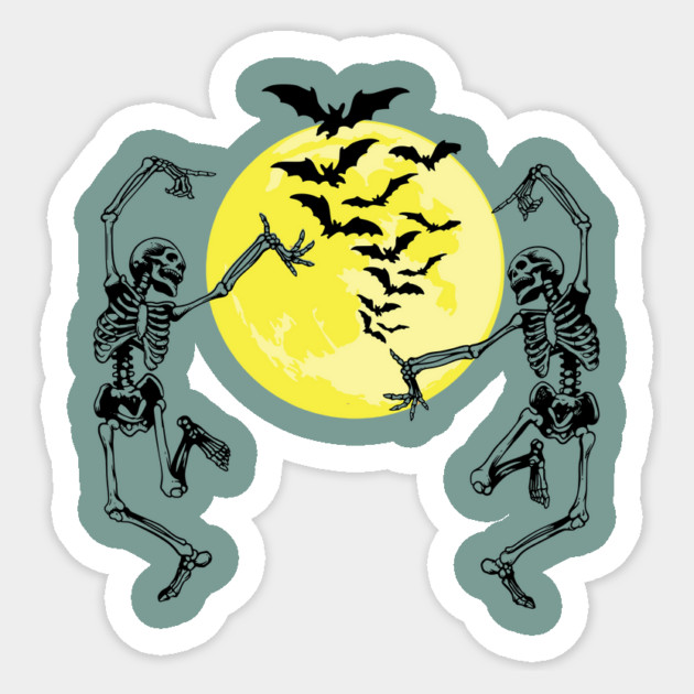 Moonlit Skelley Dance Sticker by casualteesinc