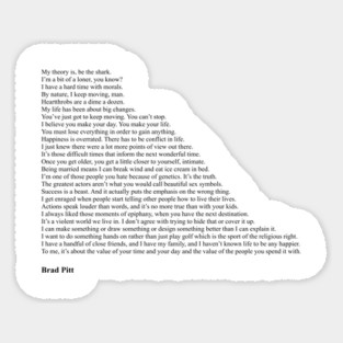 Brad Pitt Quotes Sticker