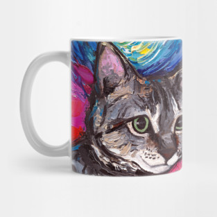 Tabby Tiger Cat Starry Night Mug