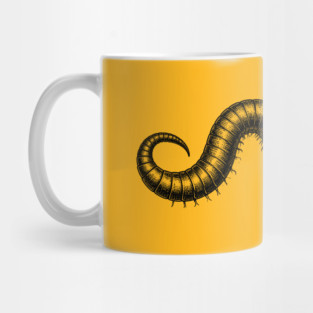 Detailed Tapeworm Illustration Dark Ink Engraving Style Mug