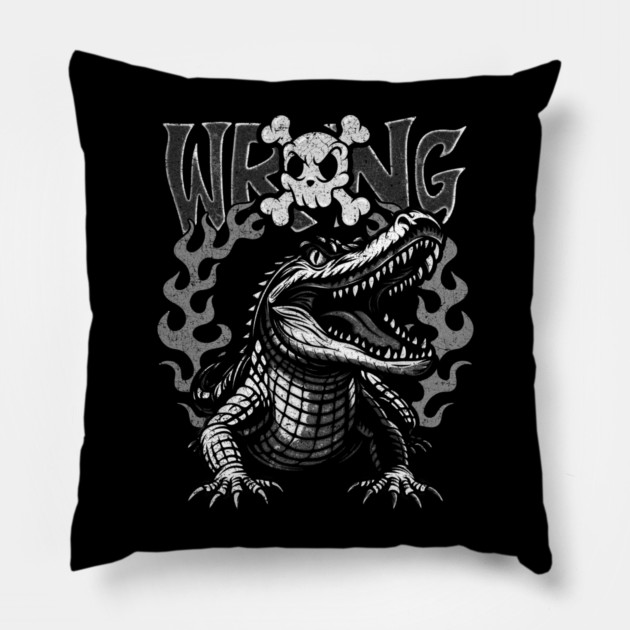 Flame Alligator Pillow by Wrongteeshirt