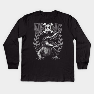 Flame Alligator Kids Long Sleeve T-Shirt