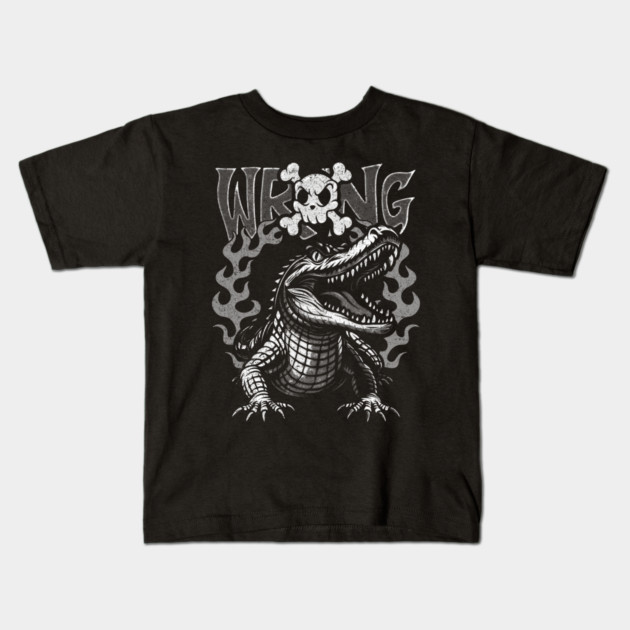 Flame Alligator Kids T-Shirt by Wrongteeshirt