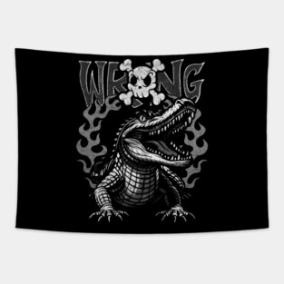Flame Alligator Tapestry