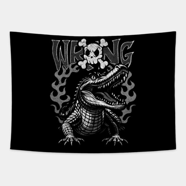 Flame Alligator Tapestry by Wrongteeshirt