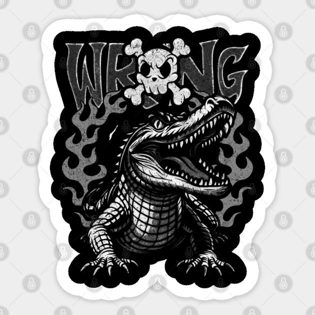 Flame Alligator Sticker by Wrong