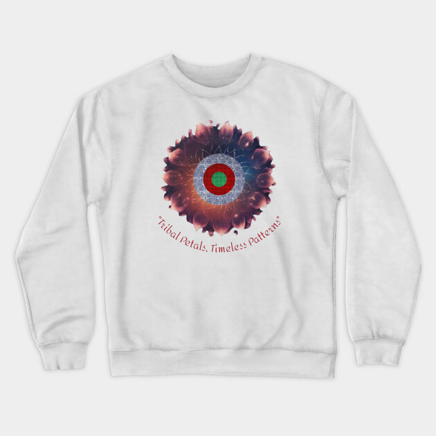 Tribal Petals, Timeless Patterns – A Hmong Bloom Crewneck Sweatshirt by Pimcolle