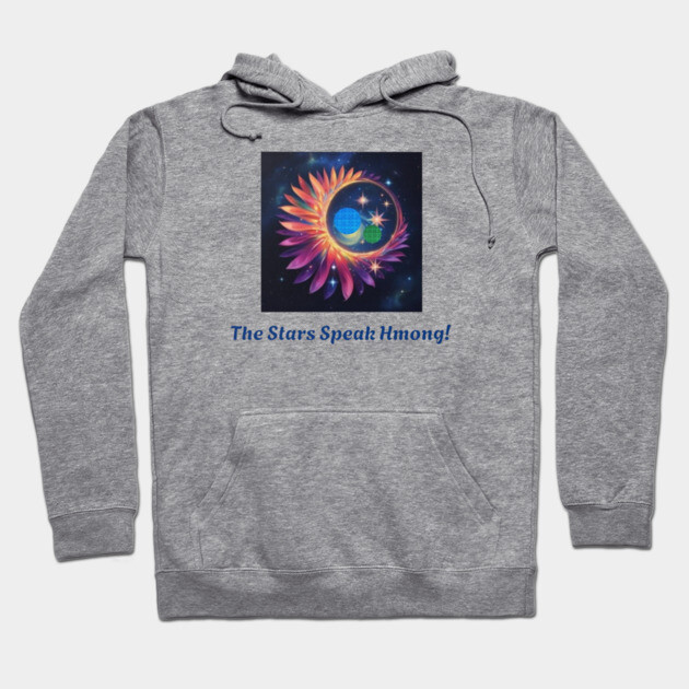 The Stars Speak Hmong – Celestial Tribal Fusion Hoodie by Pimcolle