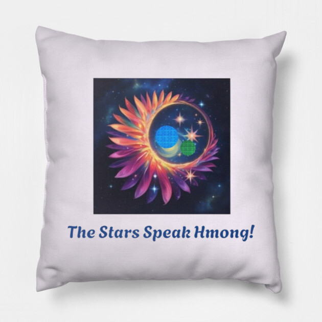 The Stars Speak Hmong – Celestial Tribal Fusion Pillow by Pimcolle