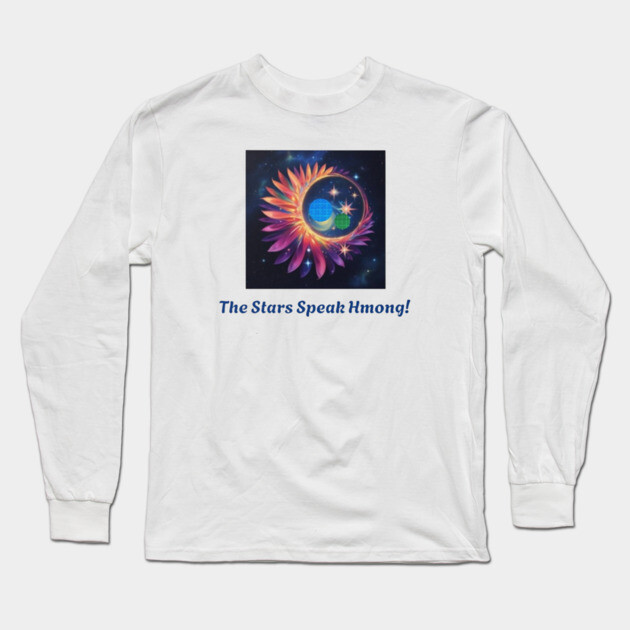 The Stars Speak Hmong – Celestial Tribal Fusion Long Sleeve T-Shirt by Pimcolle