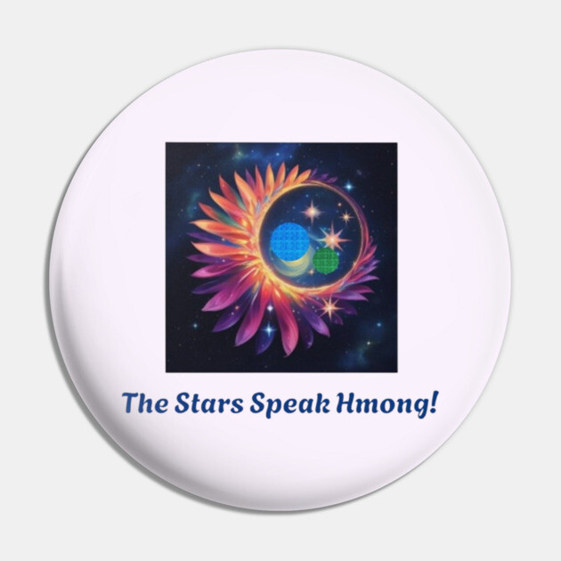 The Stars Speak Hmong – Celestial Tribal Fusion Pin by Pimcolle