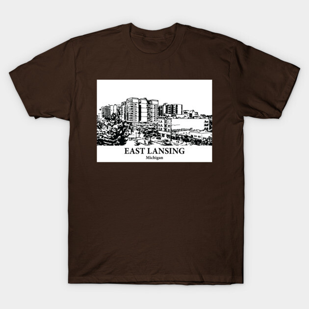 East Lansing - Michigan T-Shirt by Lakeric