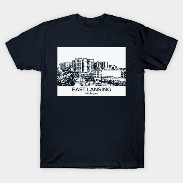 East Lansing - Michigan T-Shirt by Lakeric