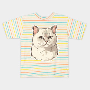 Fluffy British Shorthair Cat Kids T-Shirt