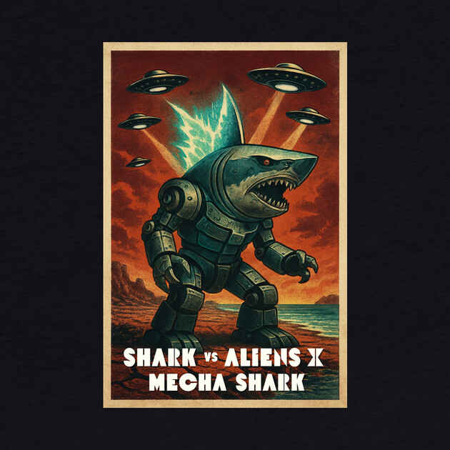 Shark vs Aliens X: Mecha Shark — Retro 50s Sci-Fi B Movie Showdown by FilMate