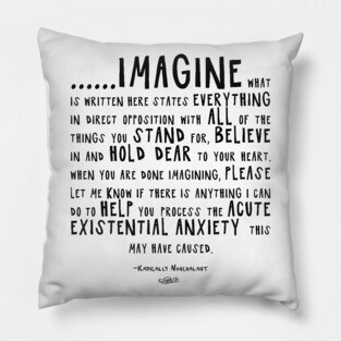 IMAGINE - Radically Nonchalant (black on light colors) Pillow