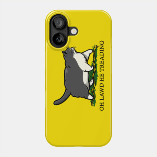 Oh Lawd He Treading Grey Tuxedo Cat Phone Case